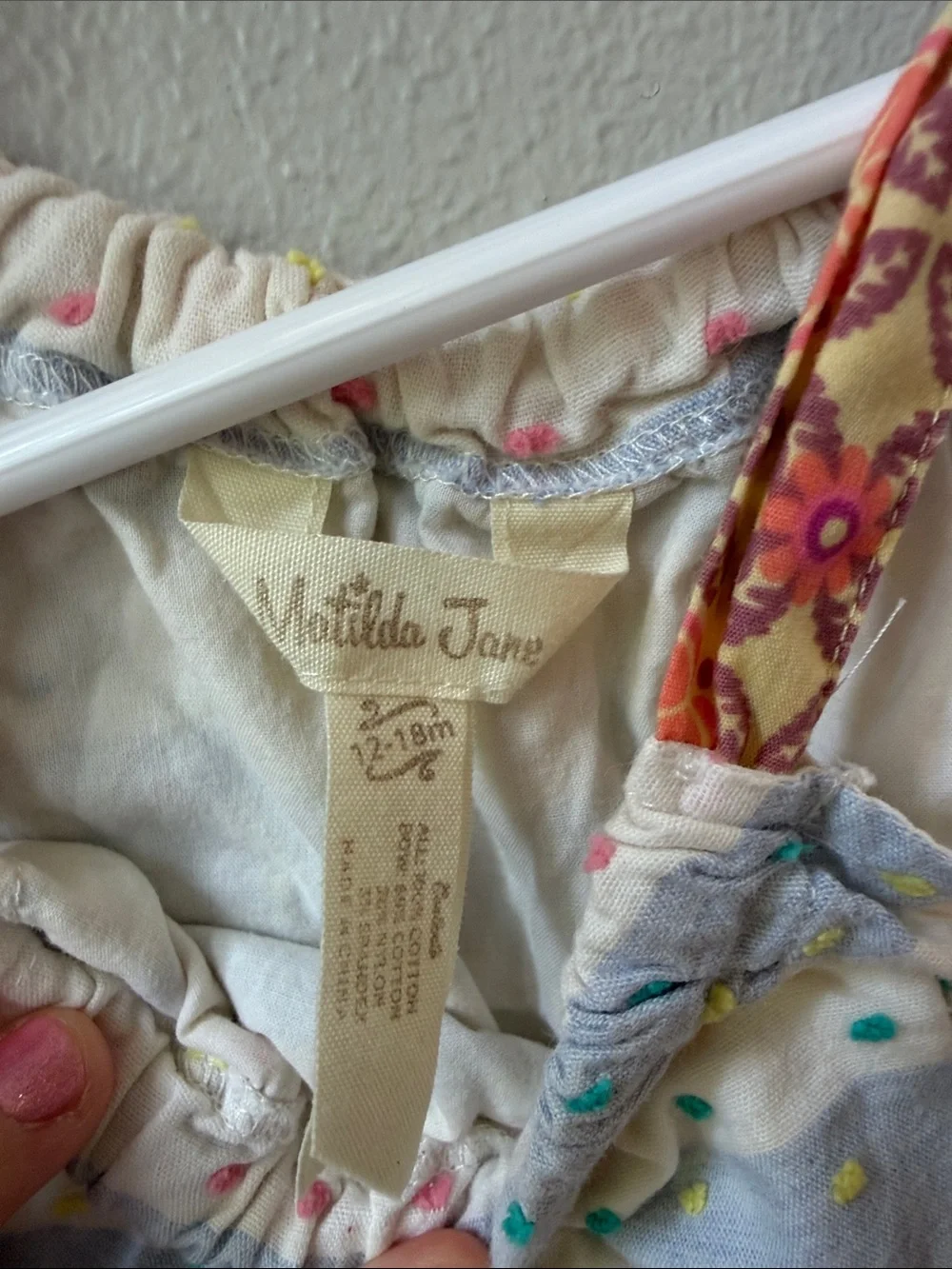 Matilda Jane White and Pink Dot Stripe Baby Bubble Romper